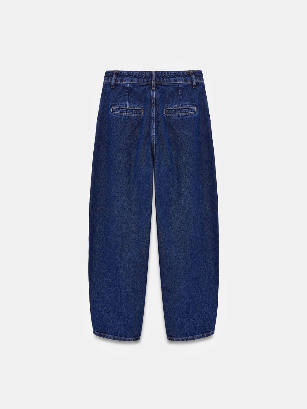 100% Cotton High Rise Jeans Navy