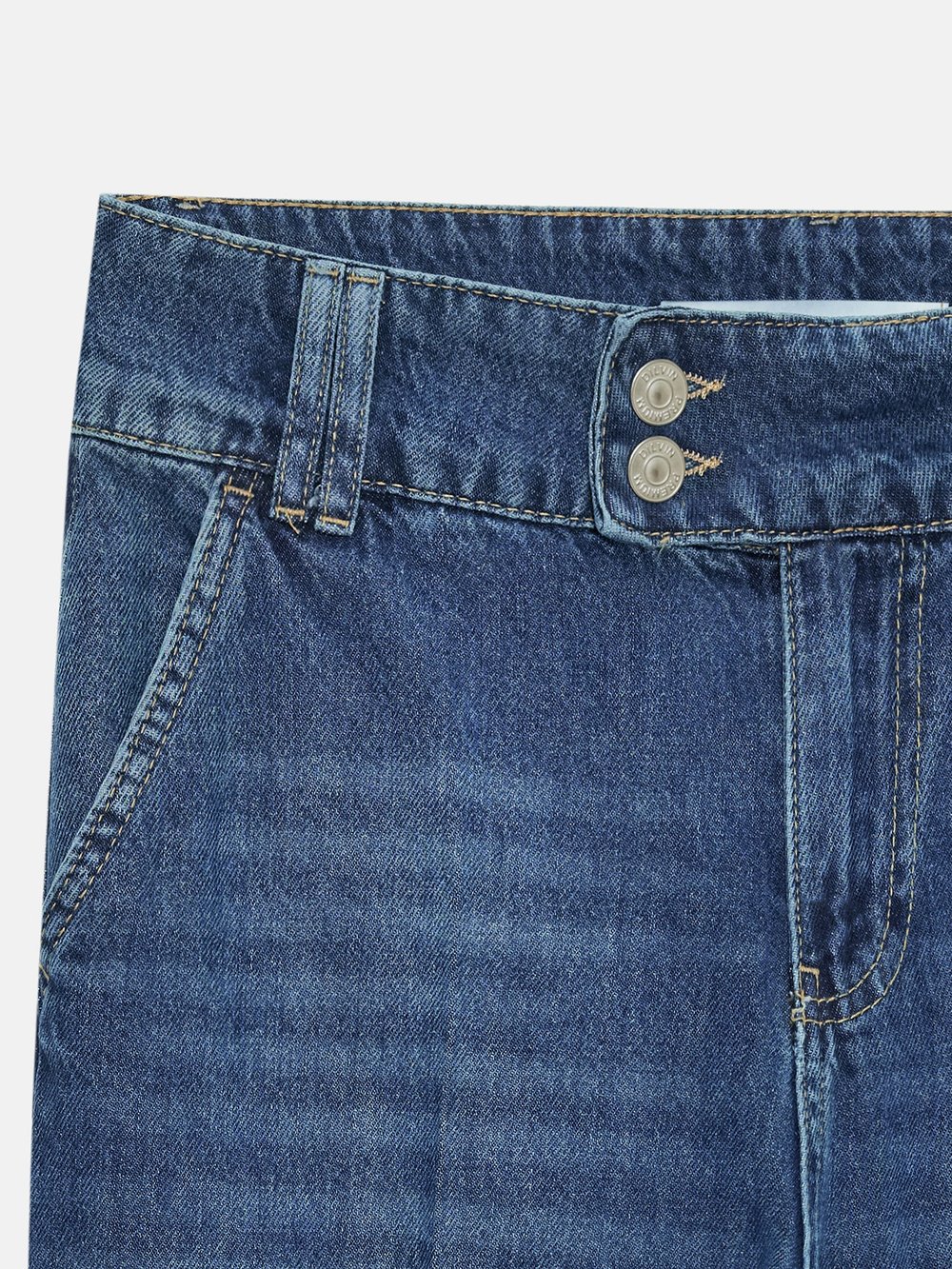 100% Cotton Wide Leg Jeans Blue
