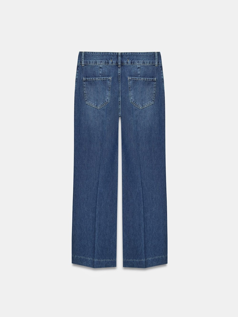 100% Cotton Wide Leg Jeans Blue