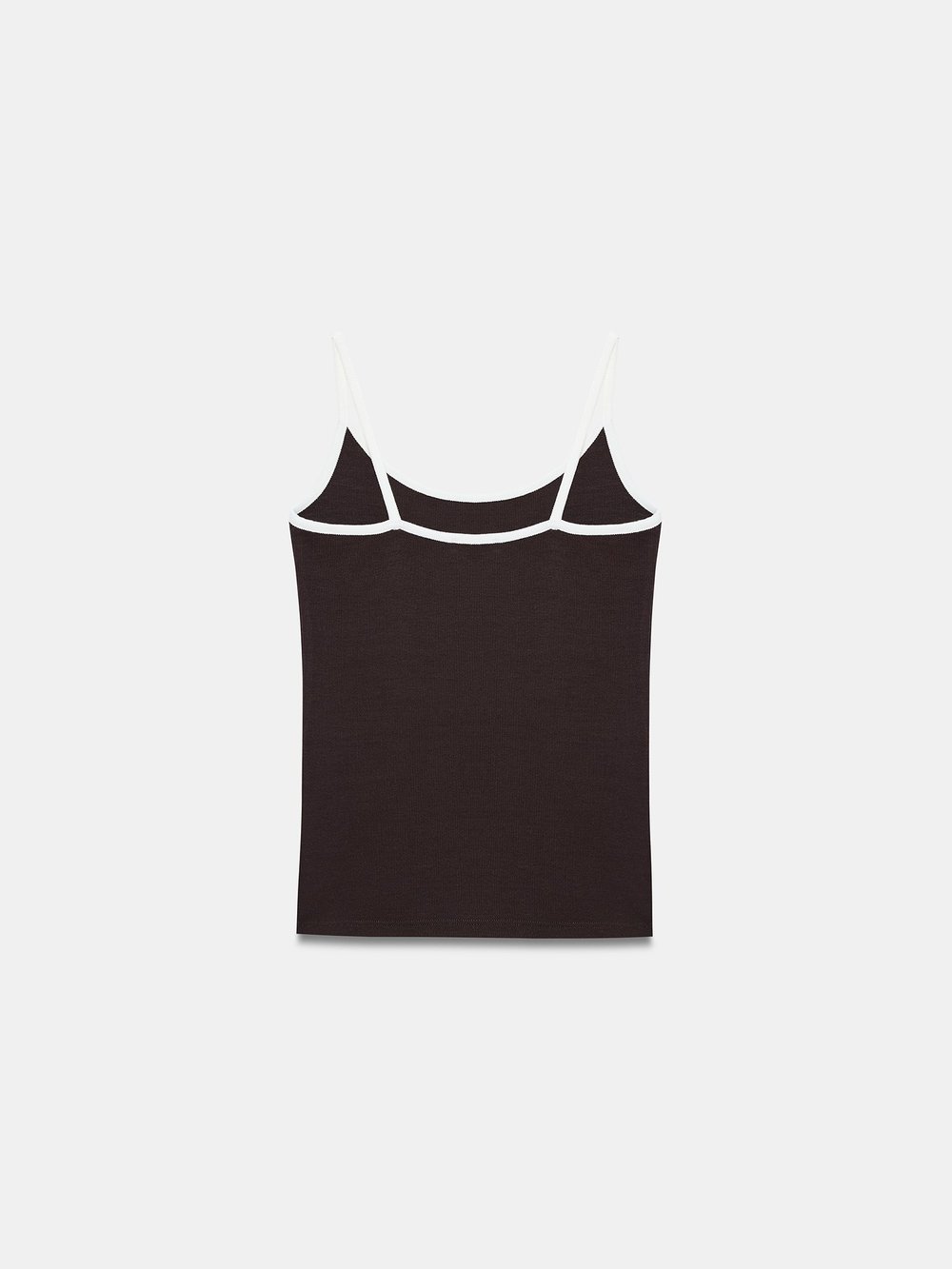 Alveria Contrast Brown Strap Top
