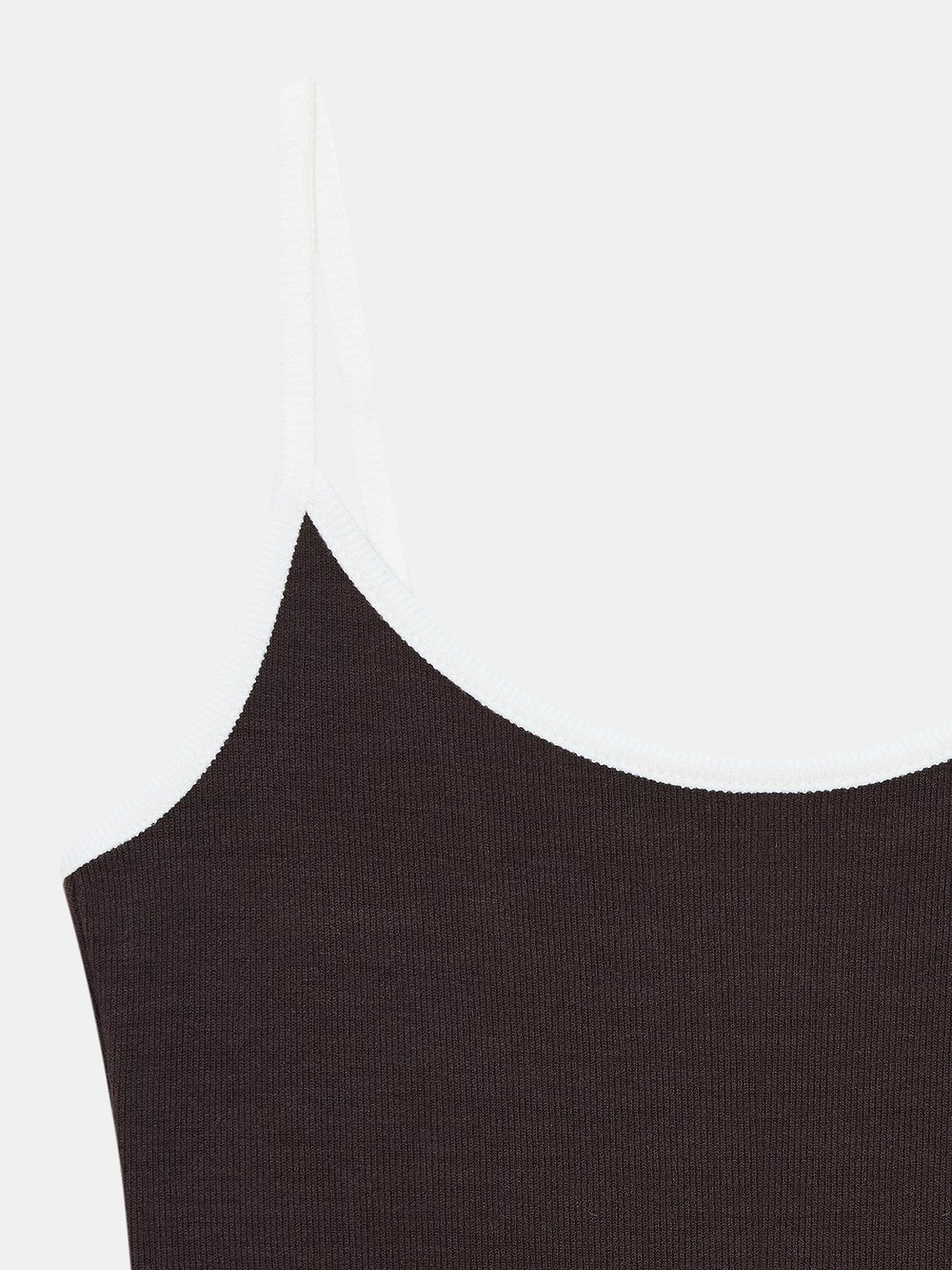 Alveria Contrast Brown Strap Top
