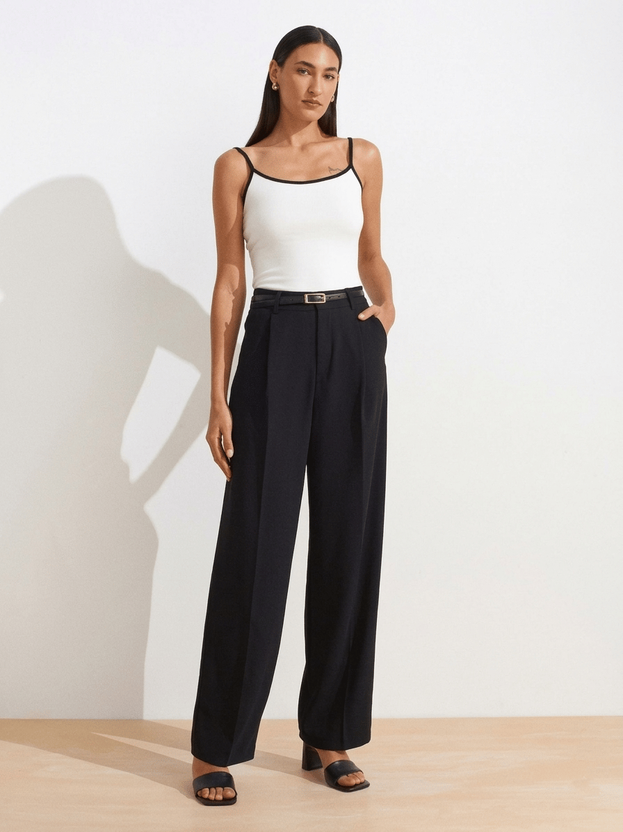 Alveria Contrast White Strap Top