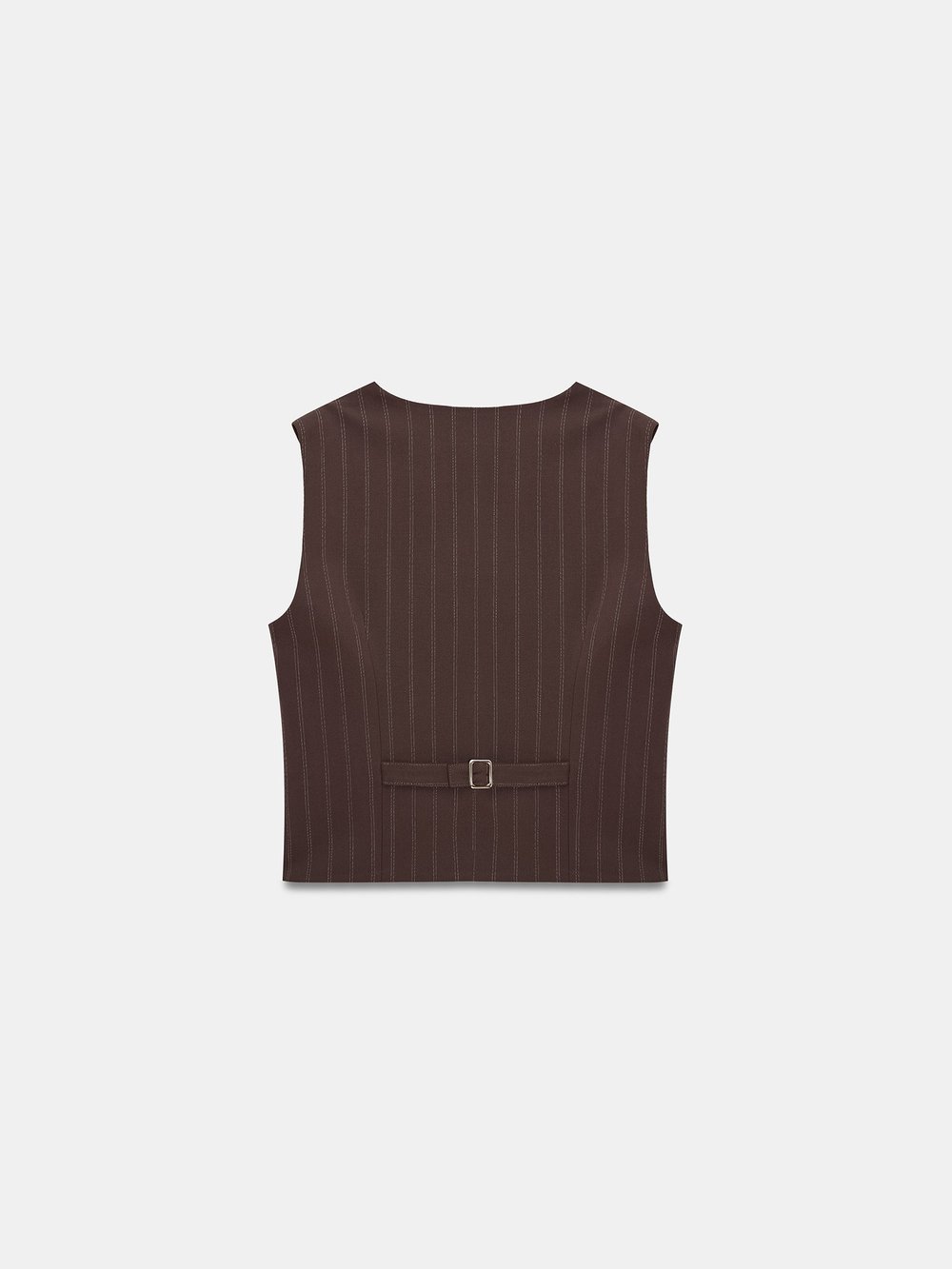 Asymmetric Buttoned Brown Vest