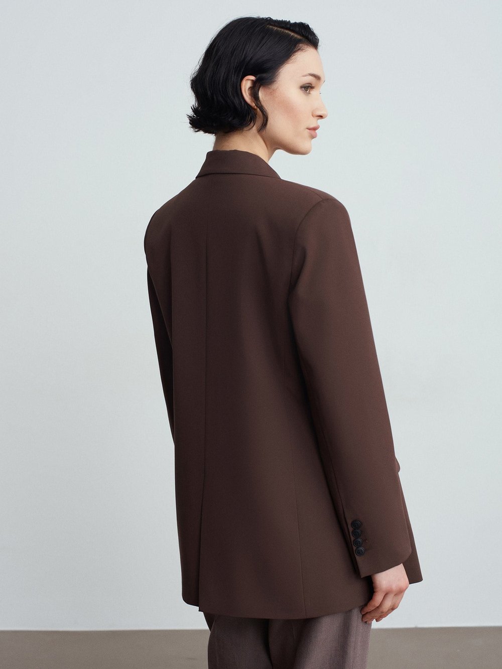Double Breasted Tailored Brown Blazer