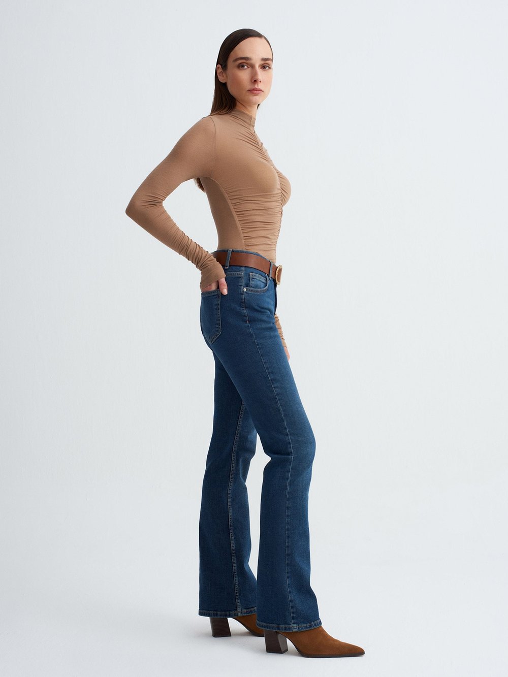 Low Rise Stretch Blue Jeans