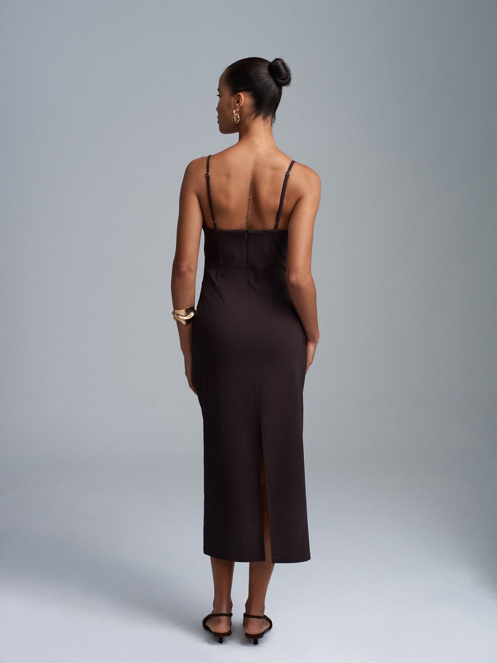 Strapless Bodycon Midi Dress Pastel Yellow