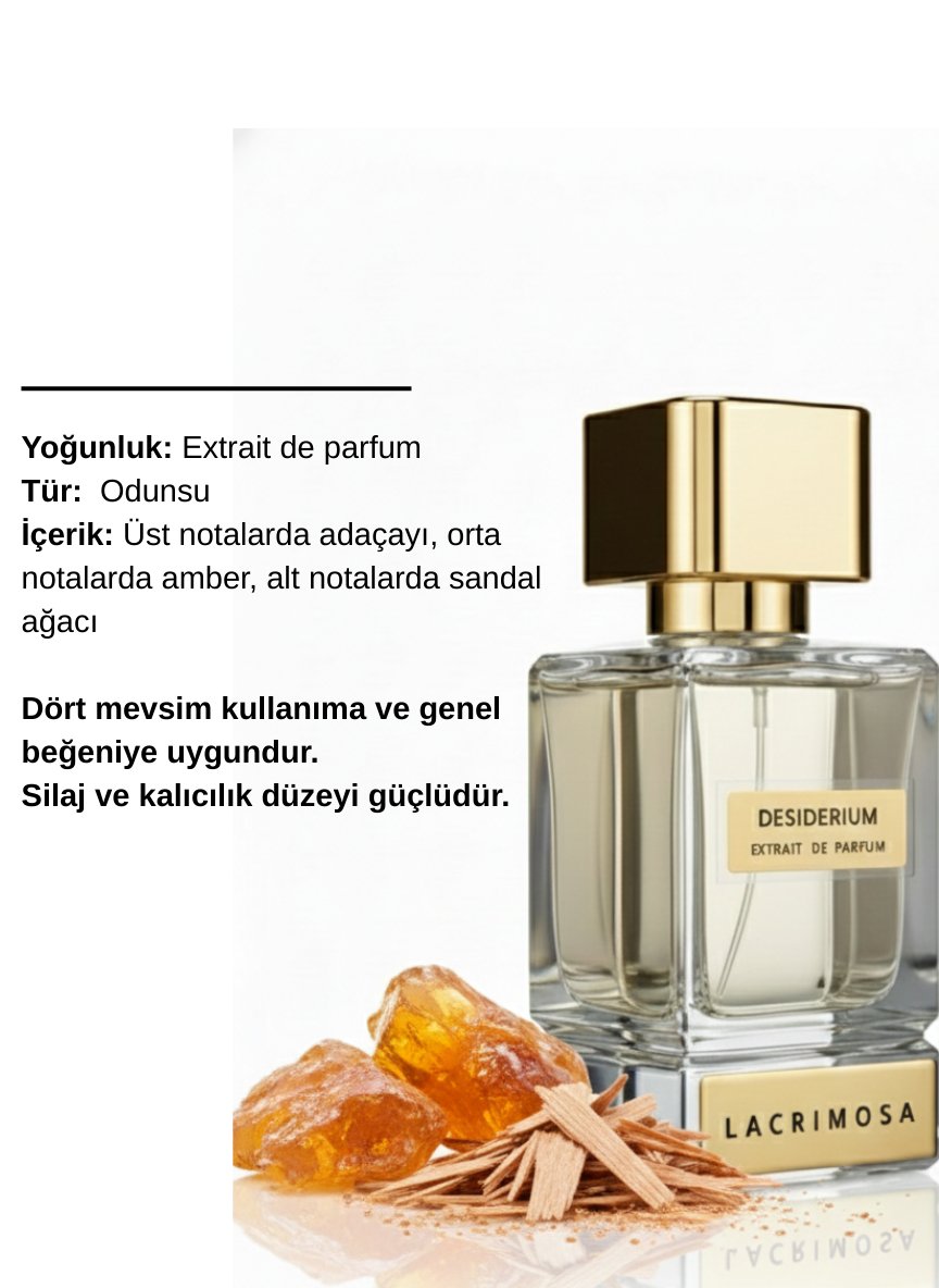 Desiderium 50 ml Erkek Parfüm Odunsu, Adaçayı, Amber, Sandal ağacı