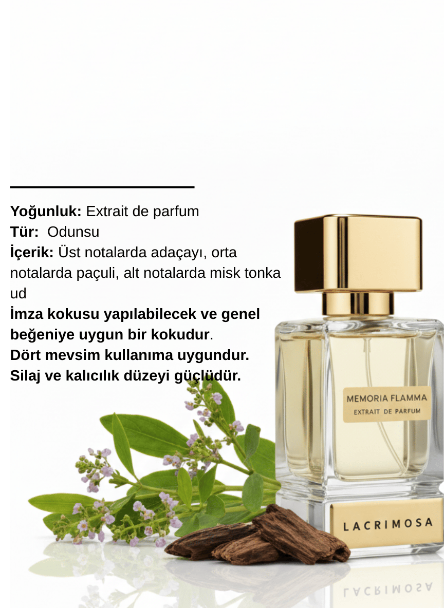 Memoria Flamma 50 ml Erkek Parfüm Odunsu Paçuli, Misk, Tonka, Ud