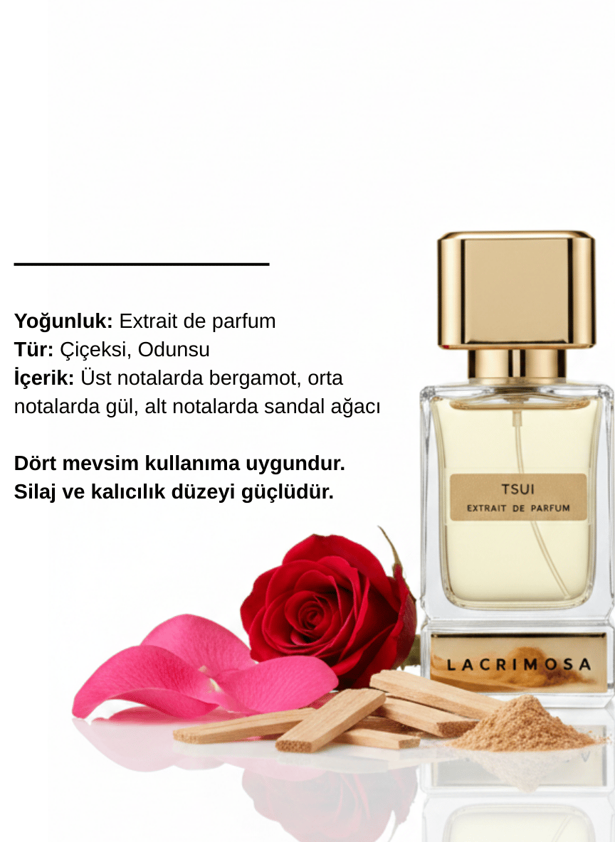 Tsui 50 ml Kadın Parfüm, Çiçeksi&Odunsu, Gül, Bergamot, Sandal Ağacı