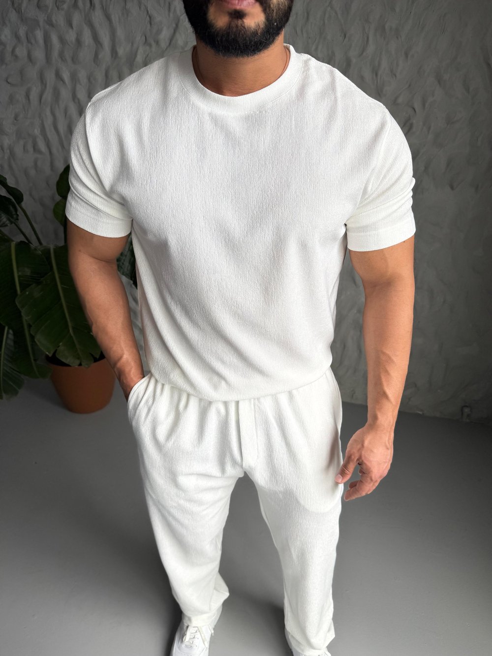 Basic Beyaz Yazlık Takım Modeli
