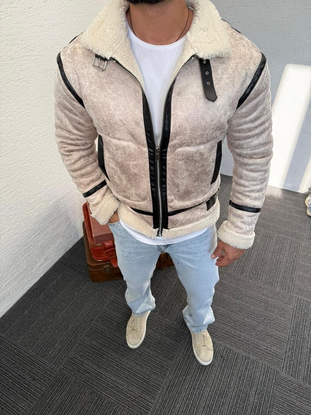 Bej Kürklü Kışlık Mont