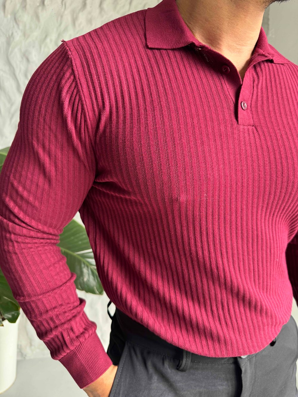 Bordo Premium Fitilli Polo Triko