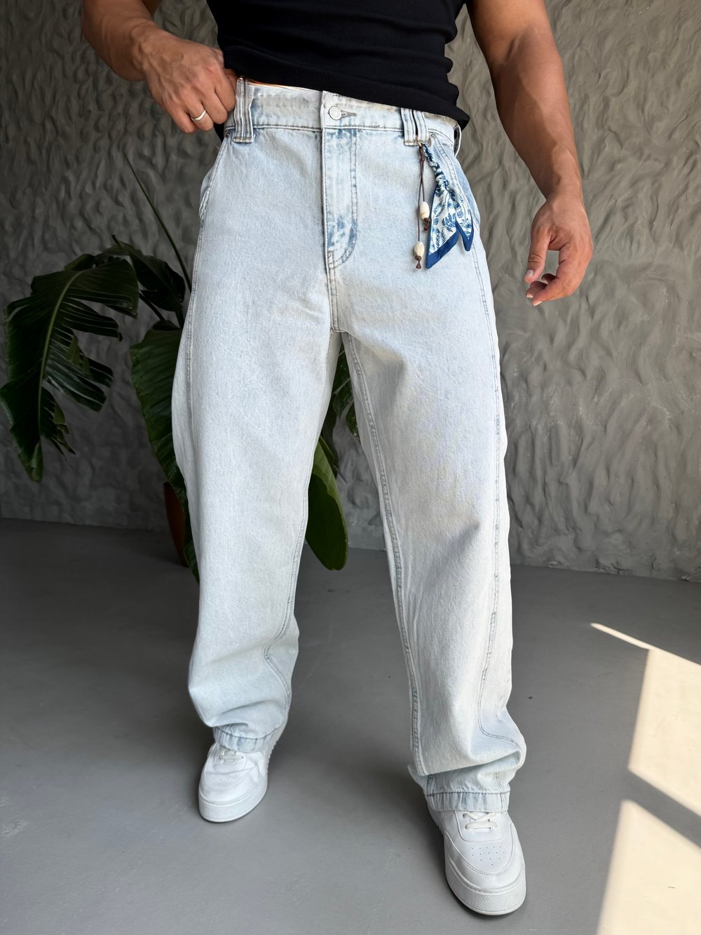 Çima Detay  Baggy Kalıp Kot  Pantolon