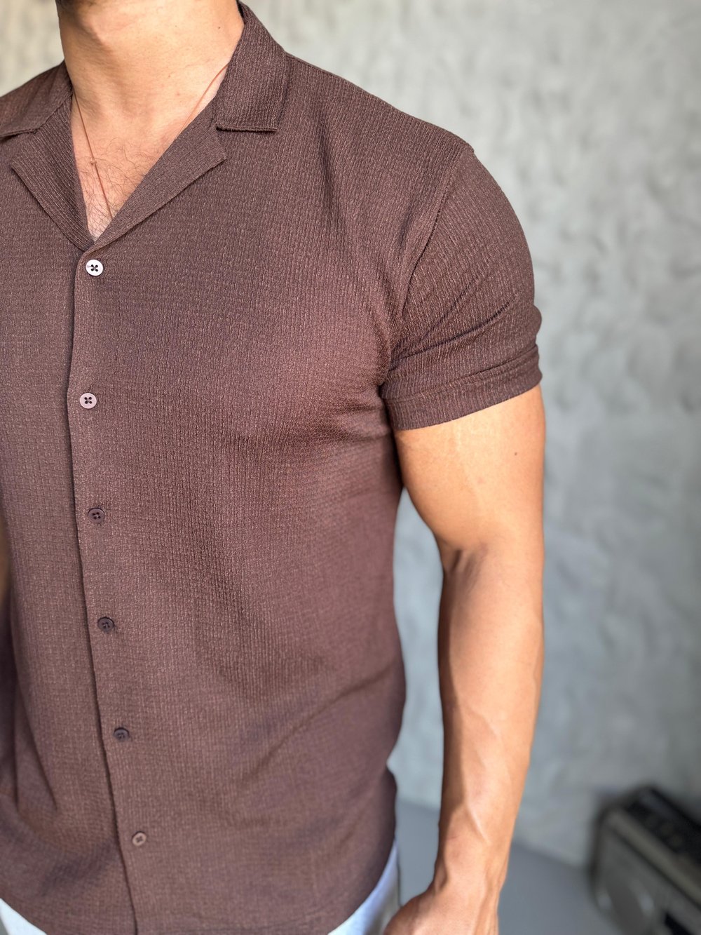 Ekru Gunny Yazlık Gömlek Modeli