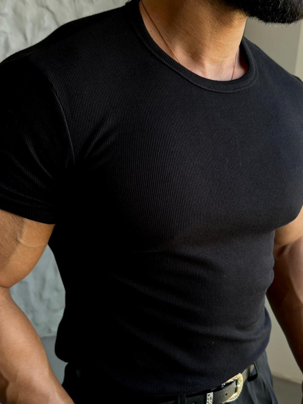 Fit Crop Ribana Tişört Modeli siyah