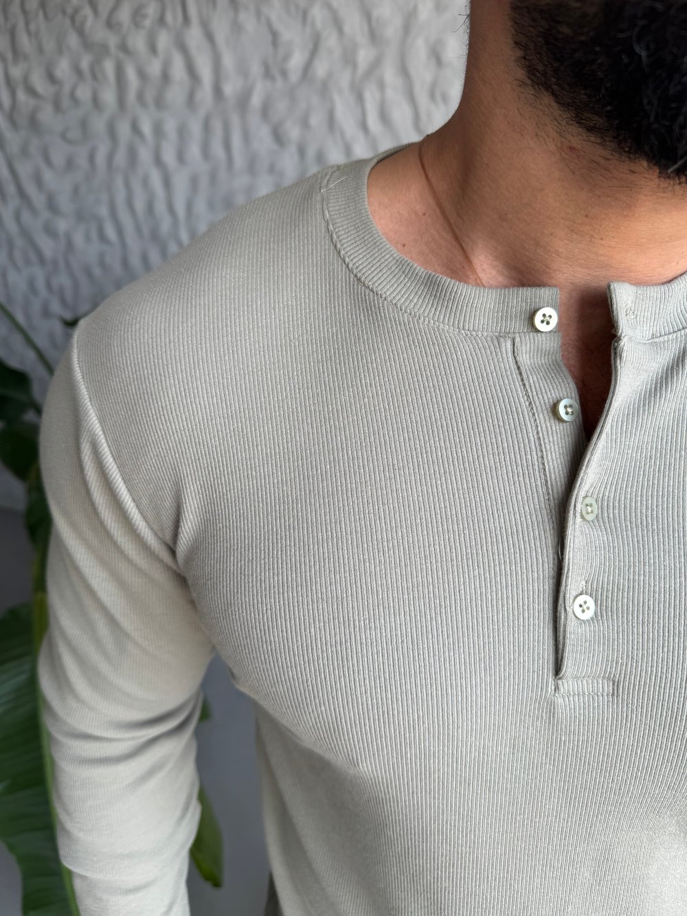 Haki  Düğme Detay Pamuk Sweat
