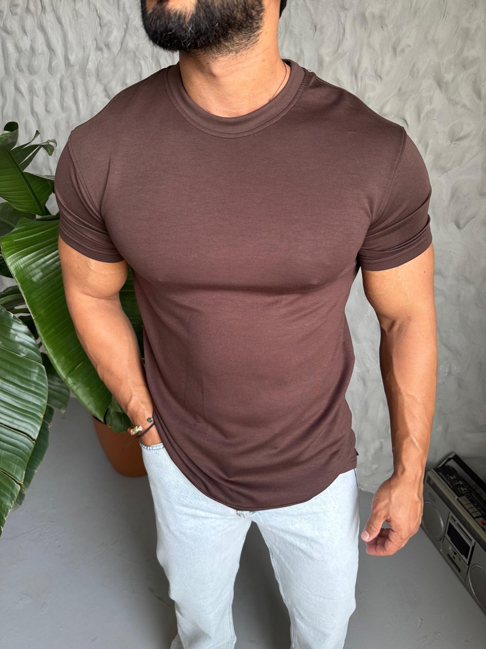 Kahverengi Oysho T-Shirt Modeli