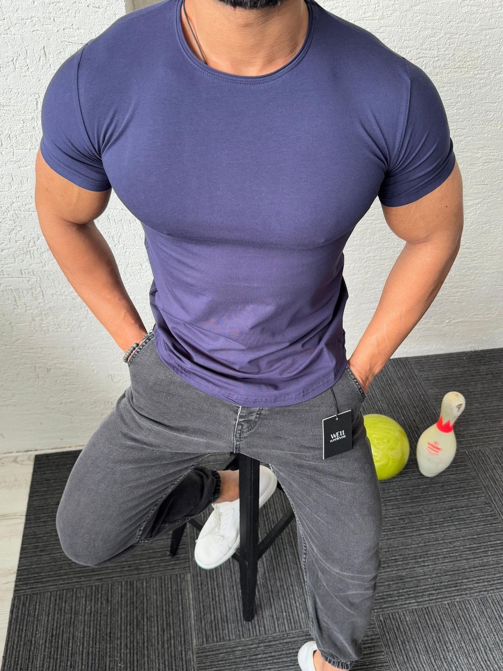 Lacivert Slim Fit Basic Tişört