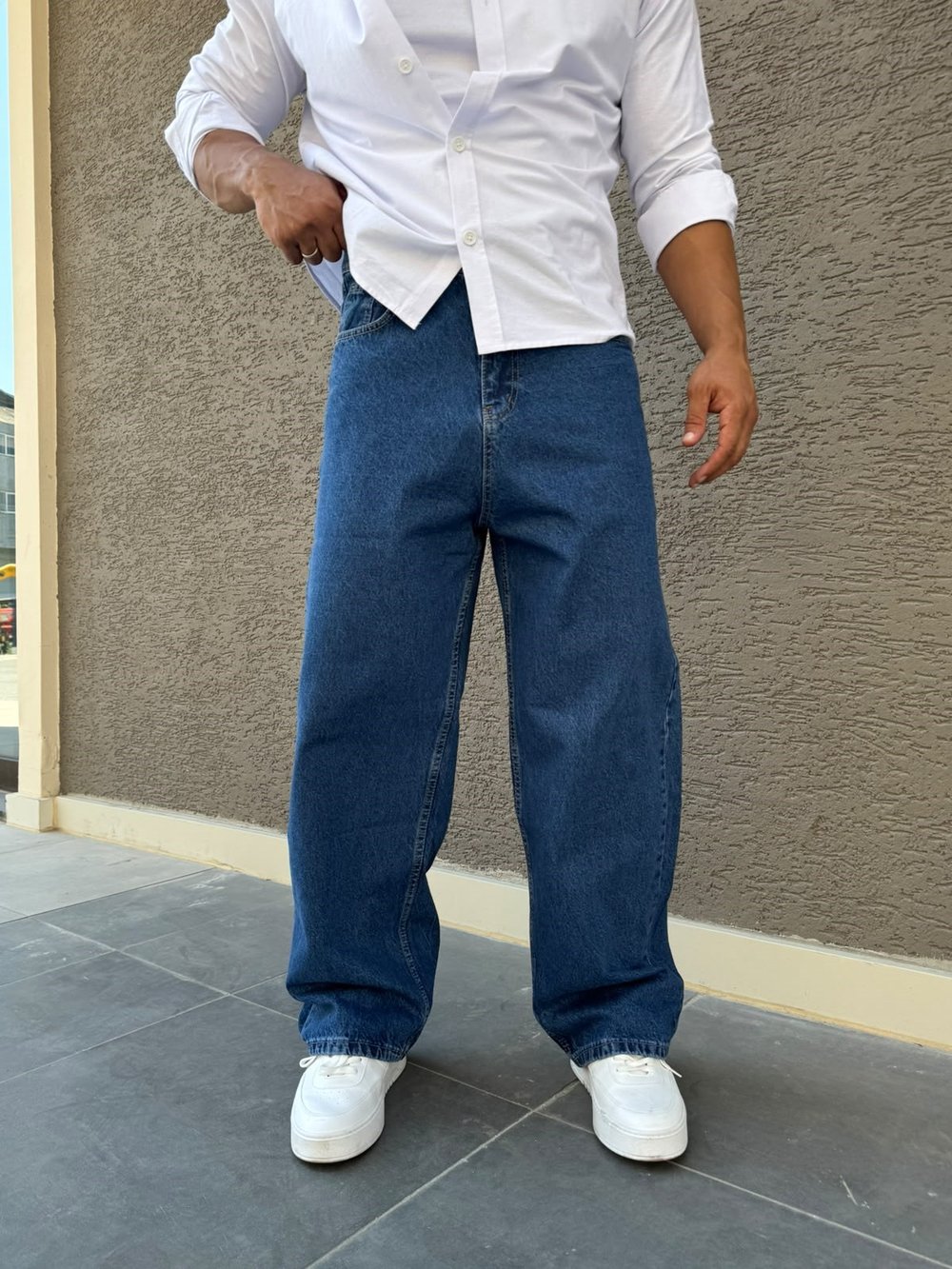 Mavi Extra Baggy Kot Pantolon
