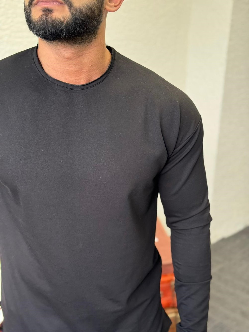 Siyah Basic Uzun Kol Sweat
