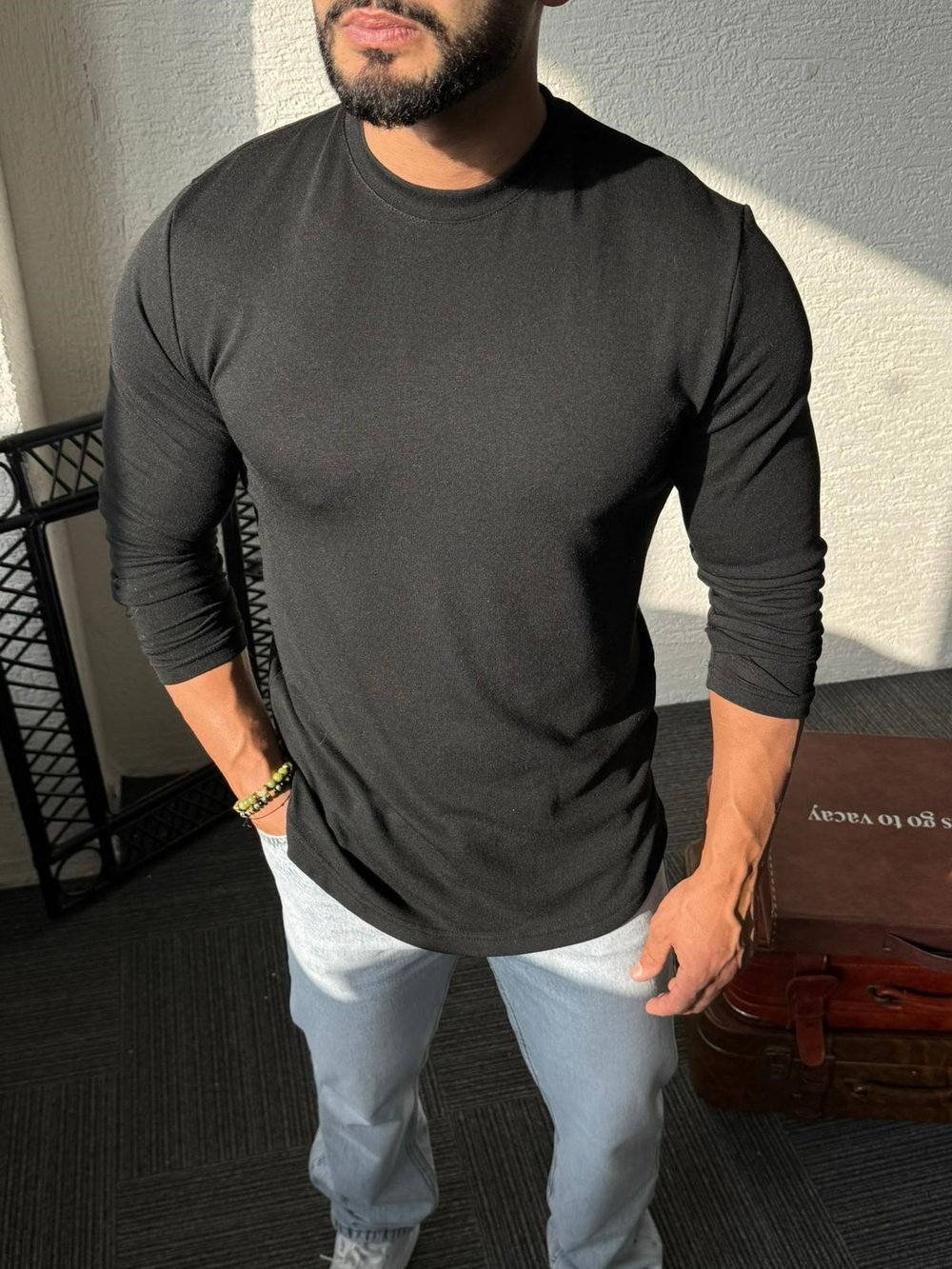 Siyah Uzun Kol Sweat