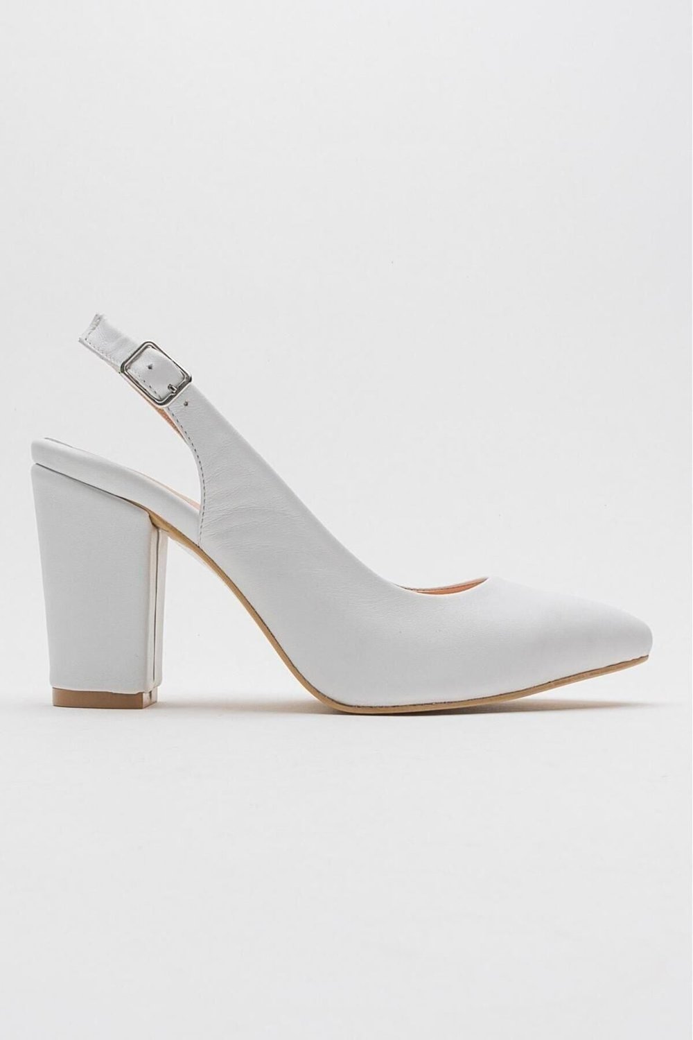 Ernila Shoes Hakiki Deri Arkası Açık Yüksek Topuk Stiletto