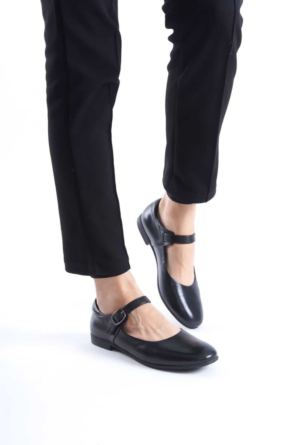 Ernila Shoes Hakiki Deri Kadın Baretli Loafer Ayakkabı