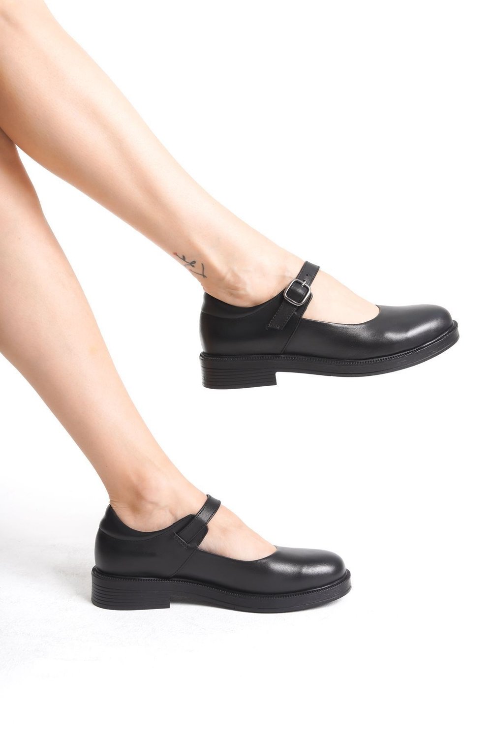 Ernila Shoes Hakiki Deri Kadın Baretli Loafer Ayakkabı