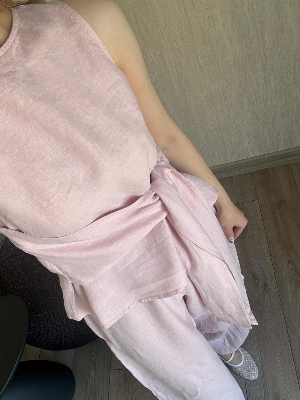 Bel Kuşaklı Keten Takım 