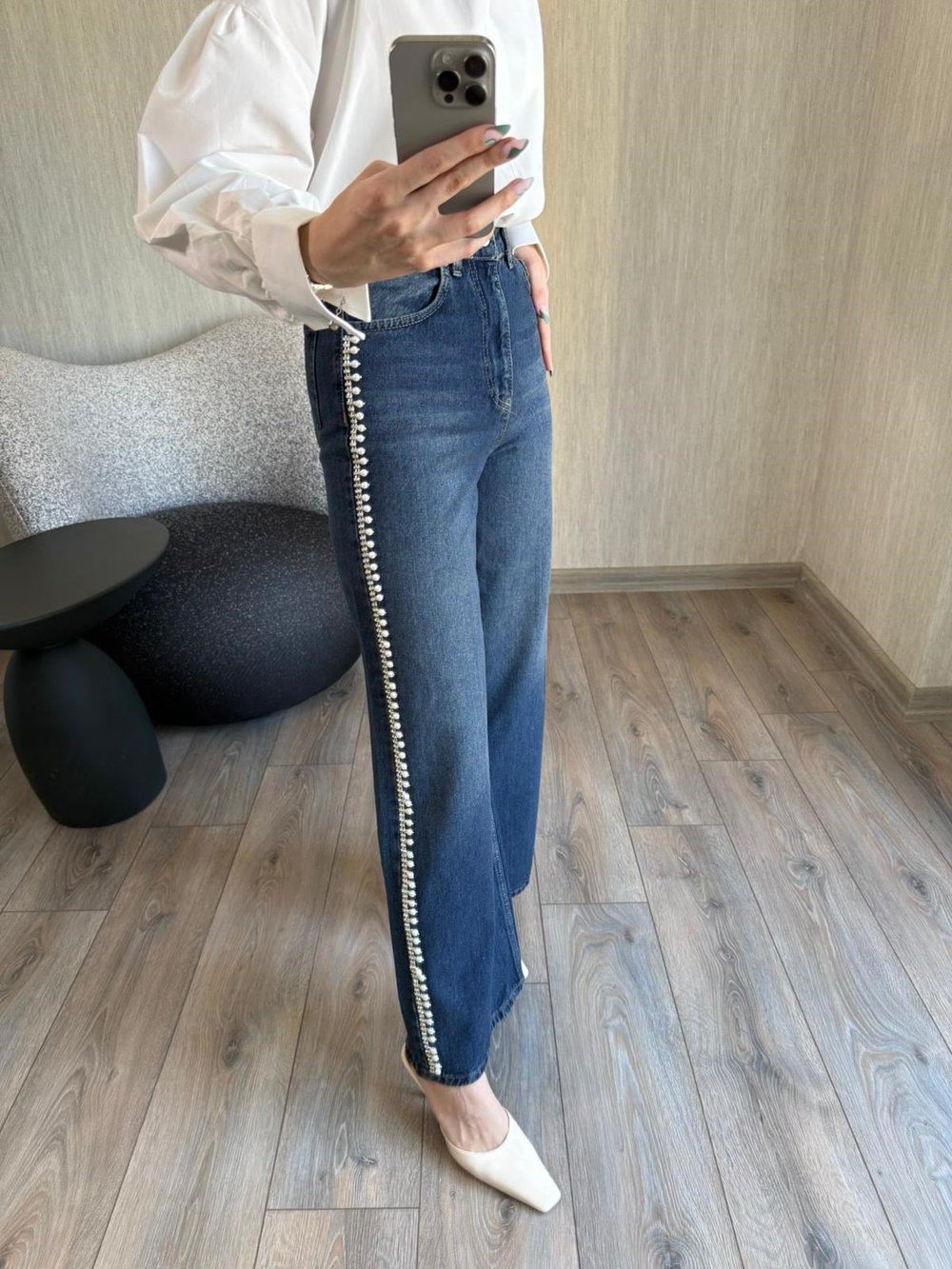 İnci Detaylı Jean