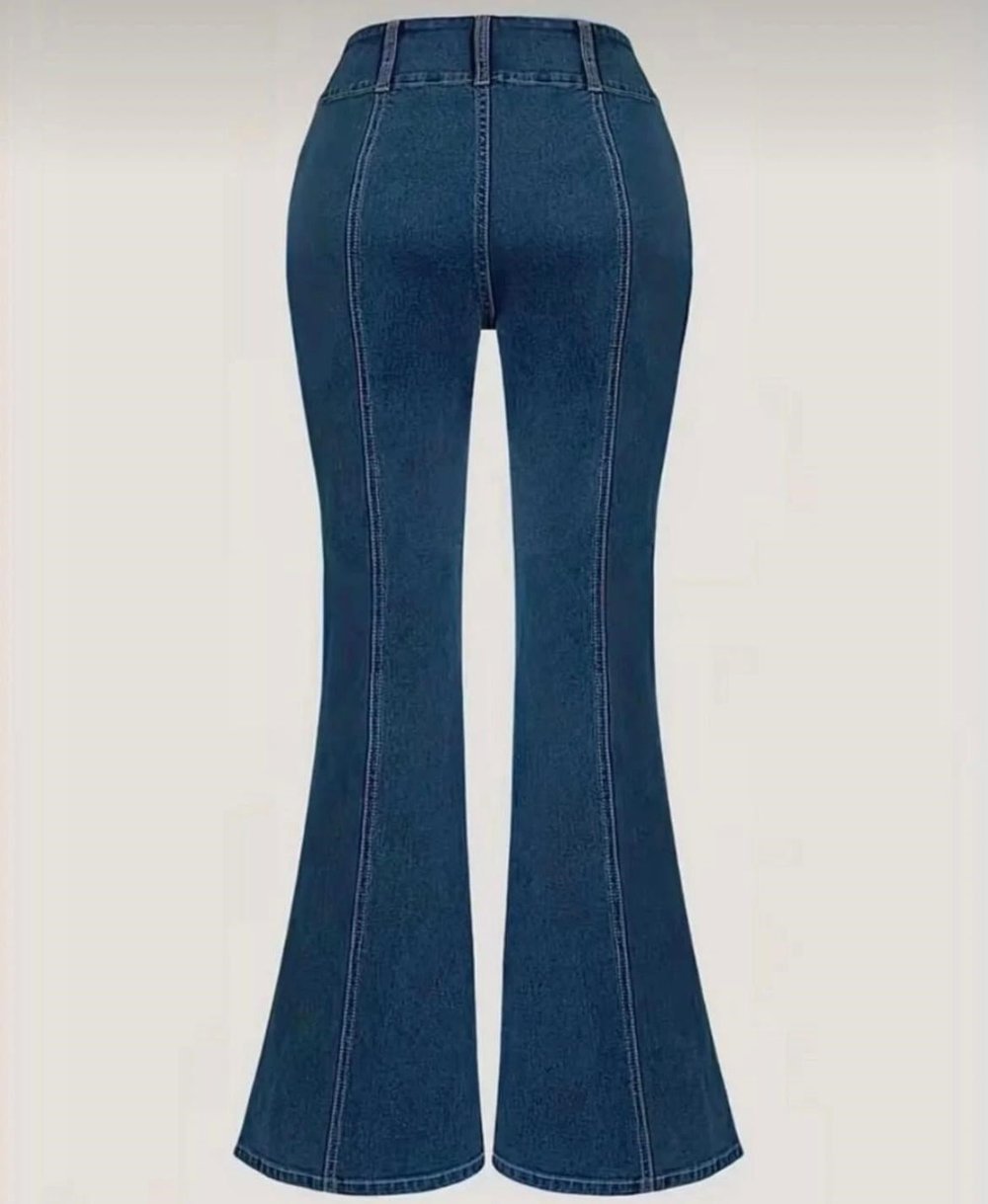 Önü Dikişli İspanyol Paça Jean Pantolon