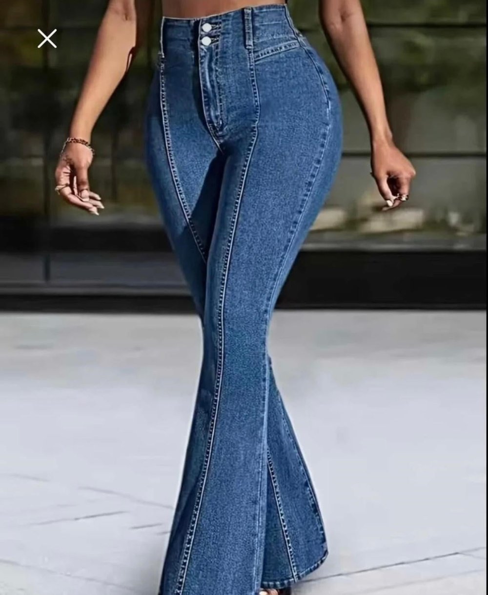 Önü Dikişli İspanyol Paça Jean Pantolon