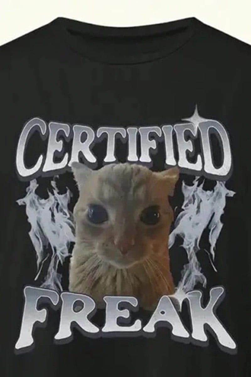 Certified Freak Cat Grunge Y2K T-Shirt