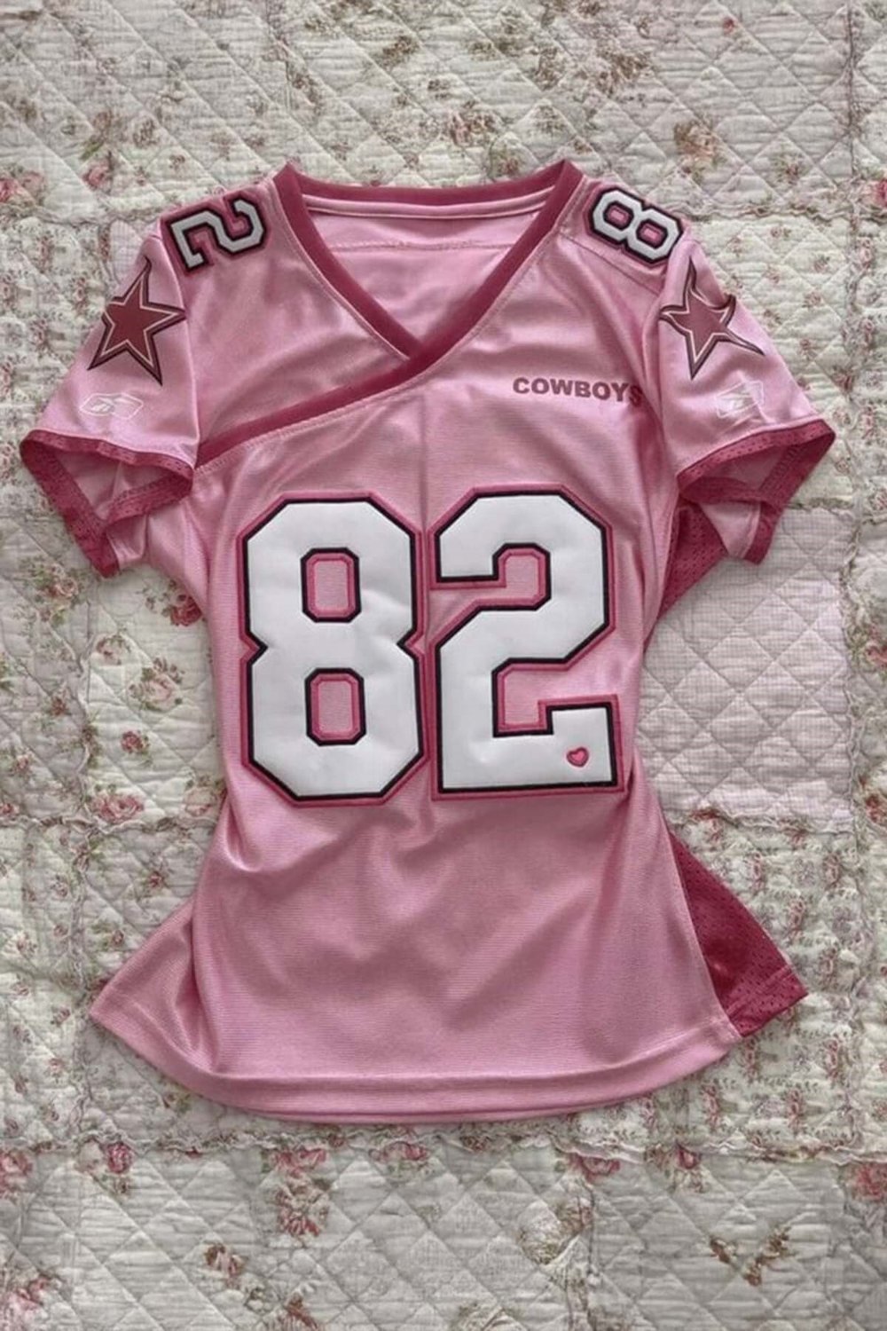 Cowboy No 82 Witten Y2K Kısa Kollu Pembe Forma Tshirt