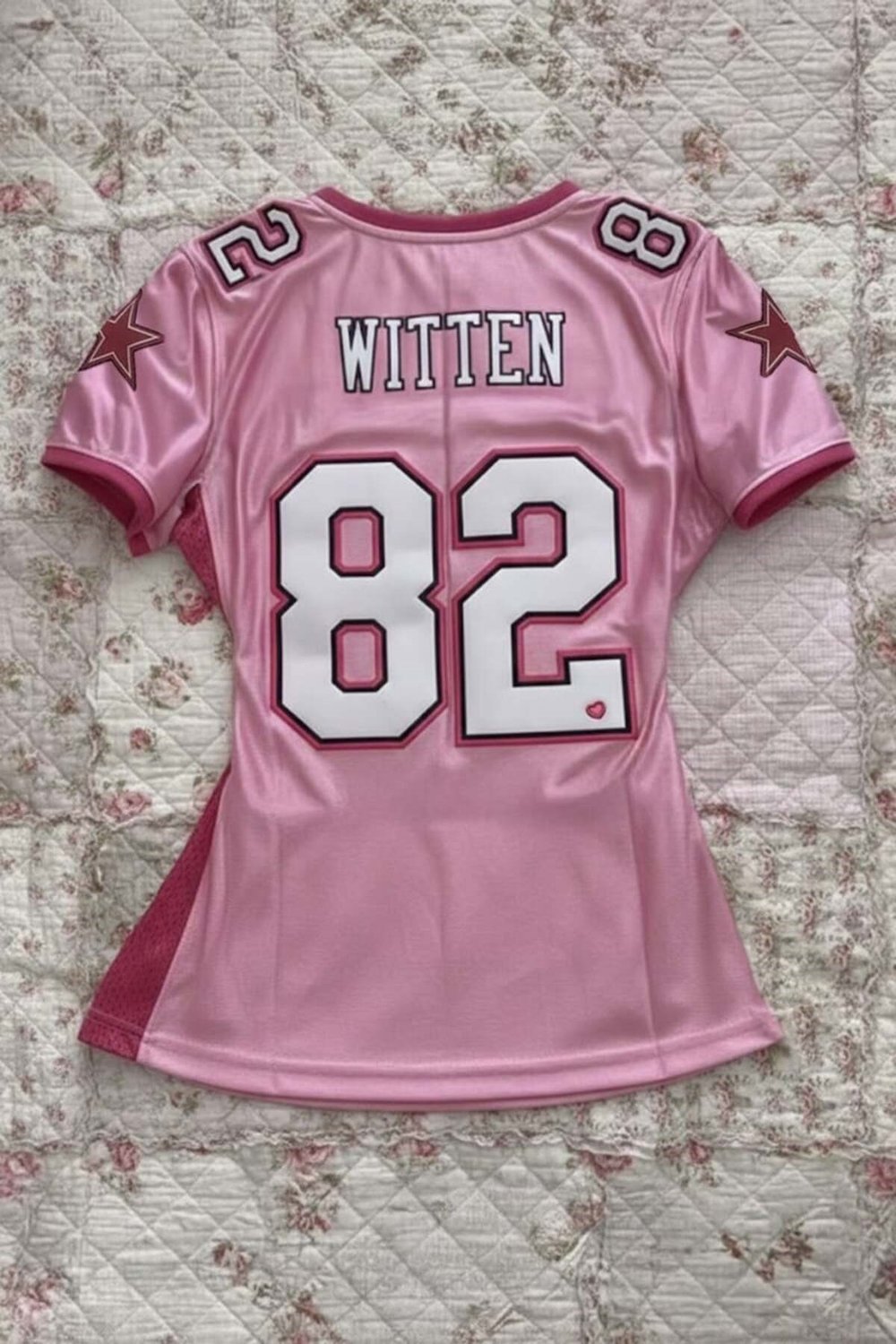 Cowboy No 82 Witten Y2K Kısa Kollu Pembe Forma Tshirt