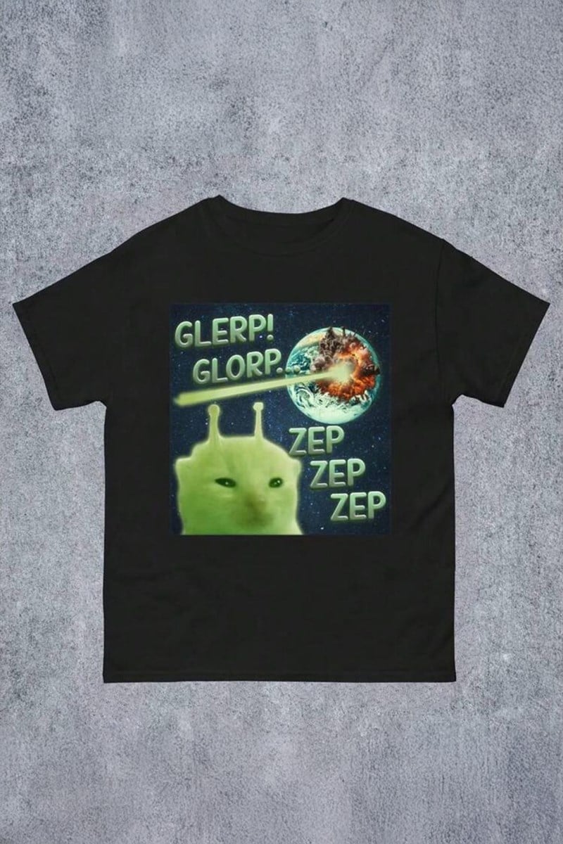 GLERP! GLORP. ZEP ZEP ZEP Alien Cat Unisex T-Shirt