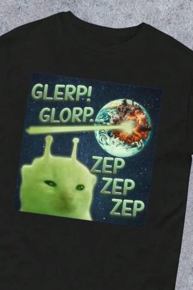 GLERP! GLORP. ZEP ZEP ZEP Alien Cat Unisex T-Shirt