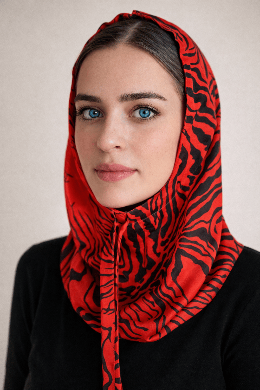 KIRMIZI LEOPAR DESENLİ BONE