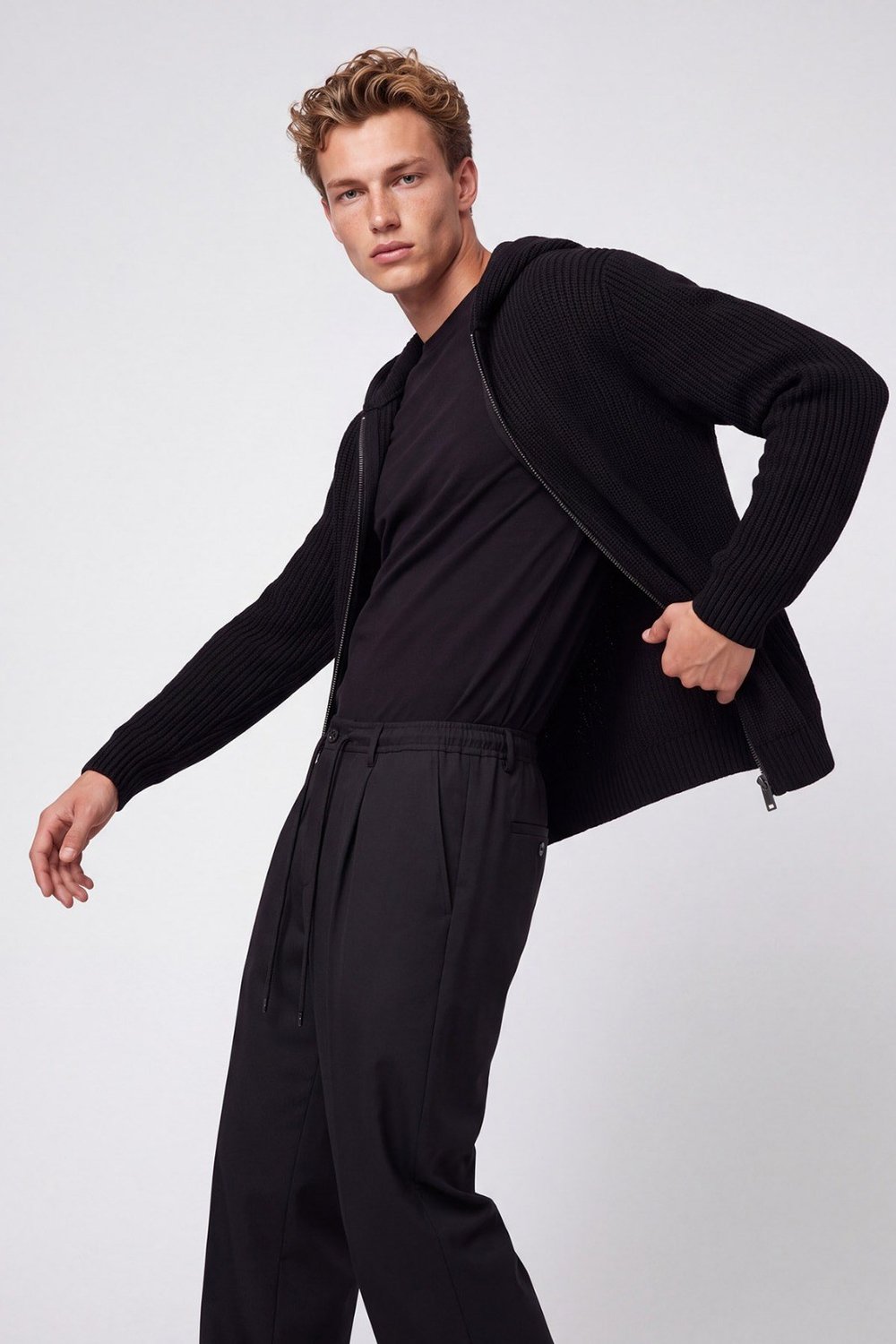 Erkek Siyah Relaxed Fit Pantolon