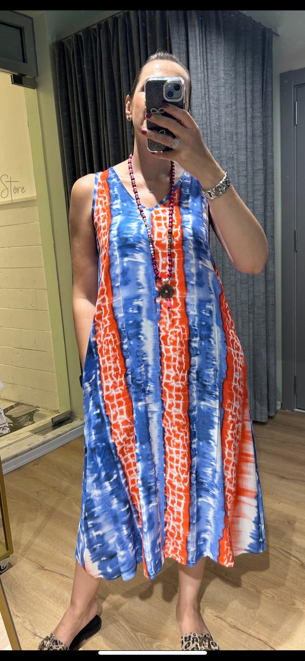 Batik Desenli Elbise