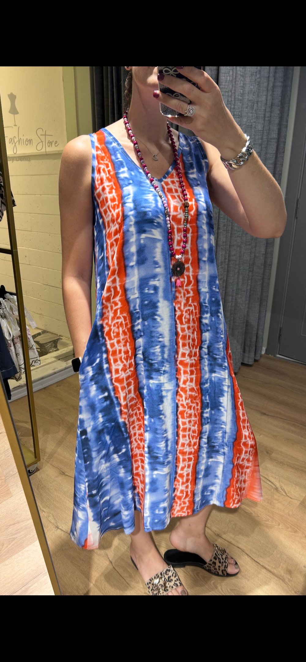 Batik Desenli Elbise