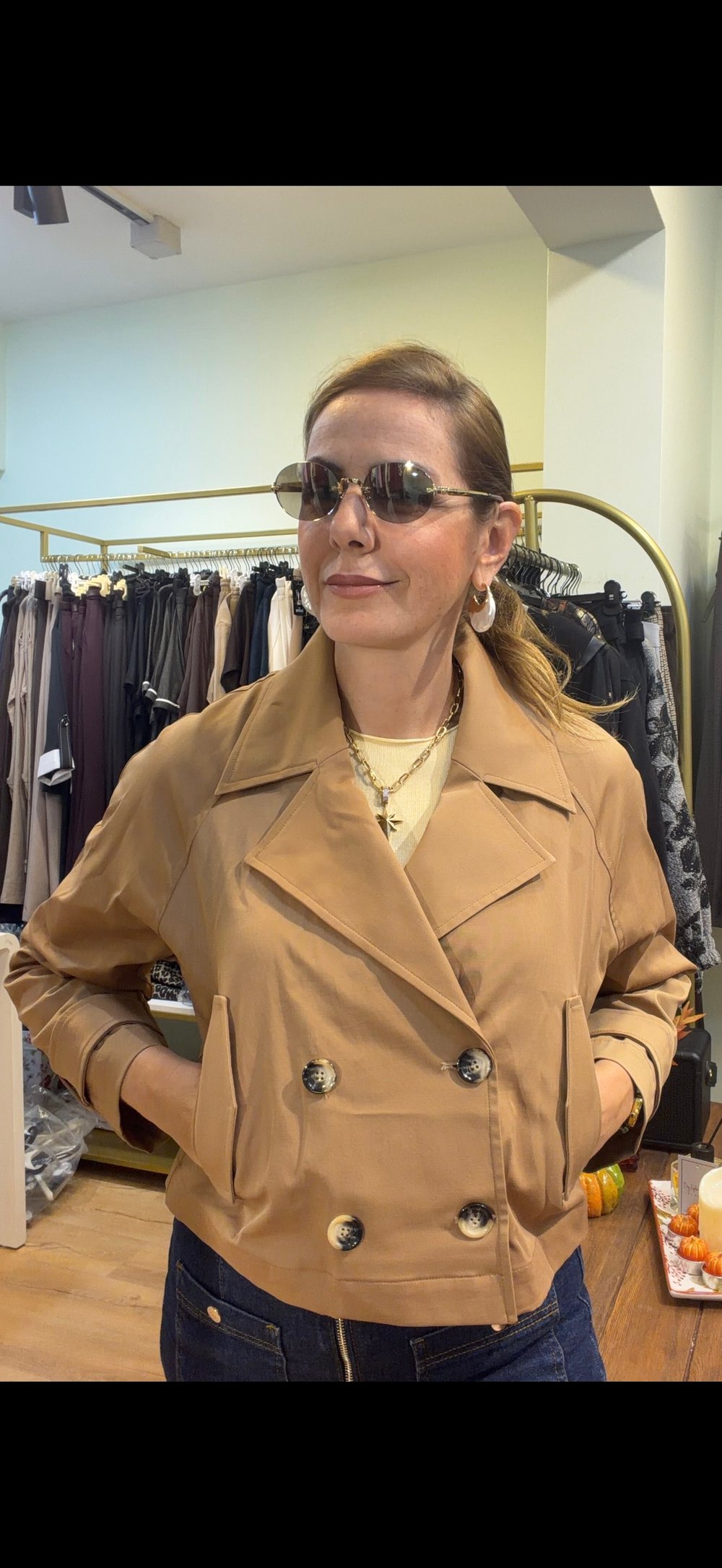 Kısa Tençkot Camel