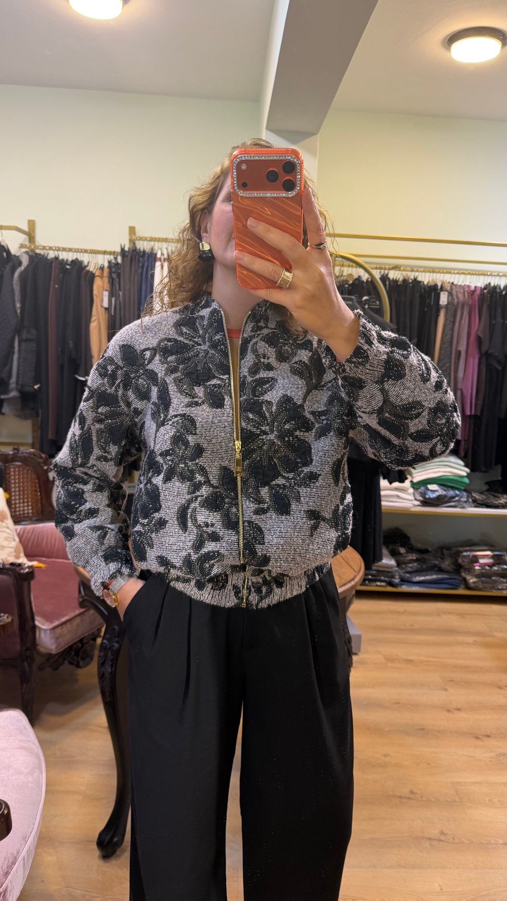 Tüvit Kumaş Bomber Ceket Gri