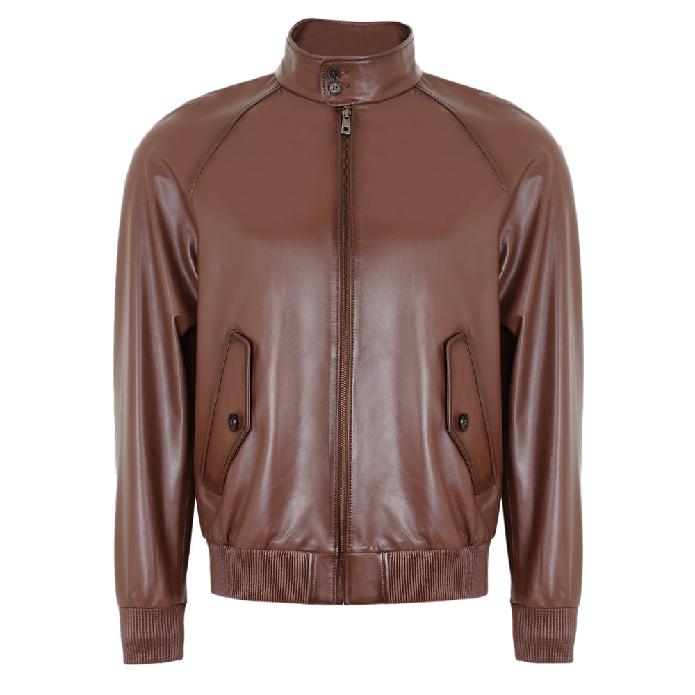 Akando Konyak Erkek Bomber Deri Ceket