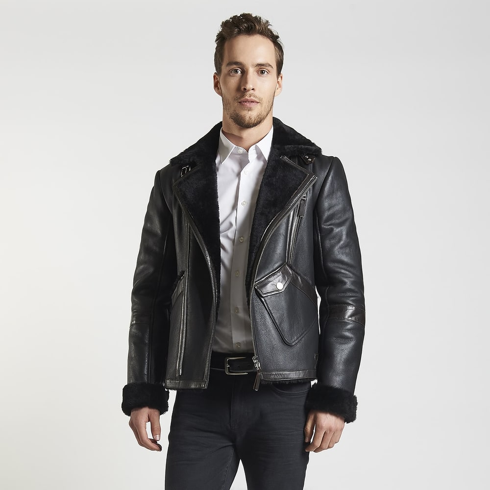 Alonso Siyah Kürklü Erkek Mont