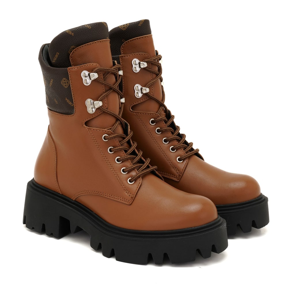 Alvar Taba Kadın Monogram Deri Bot