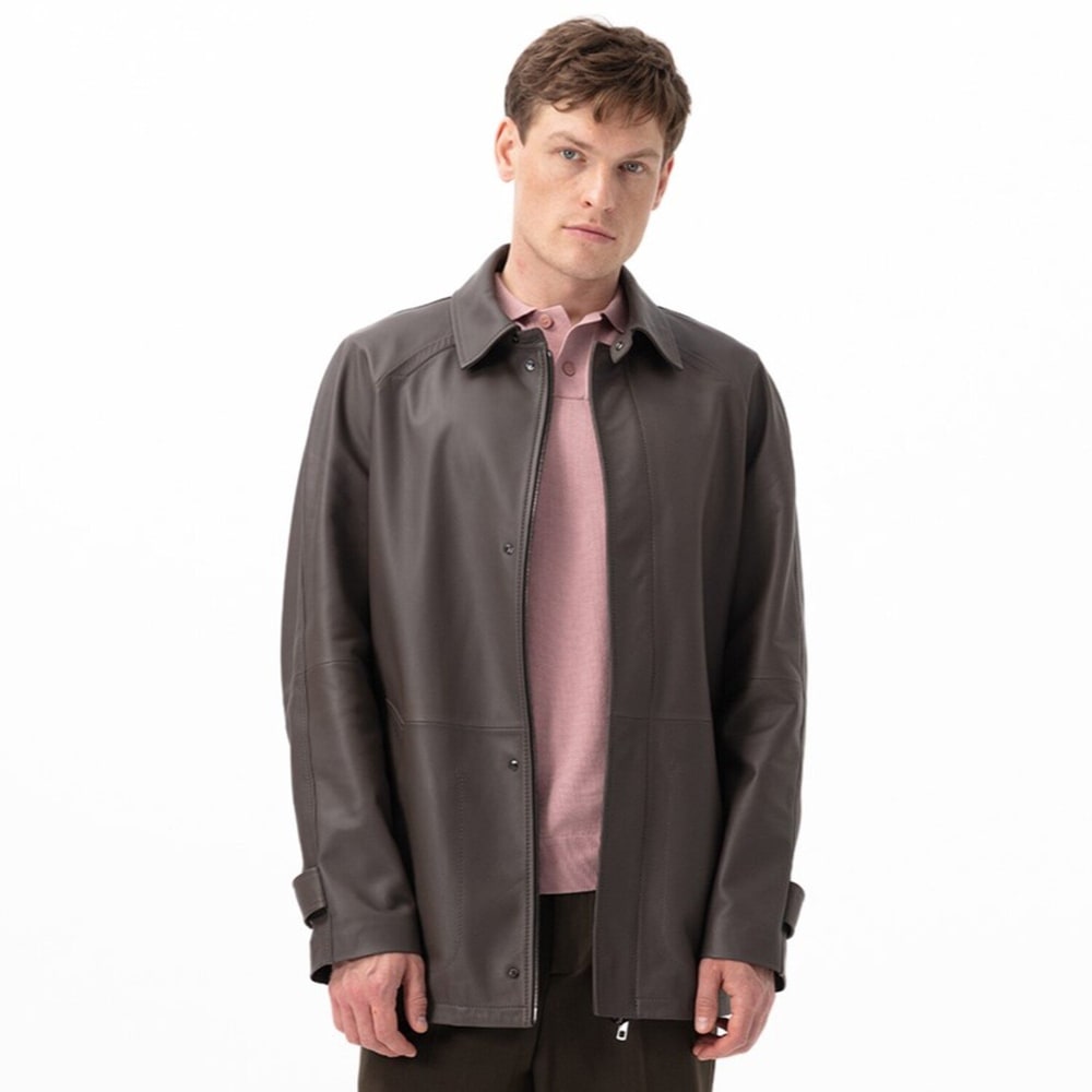 Bastion Kahve Erkek Deri Palto