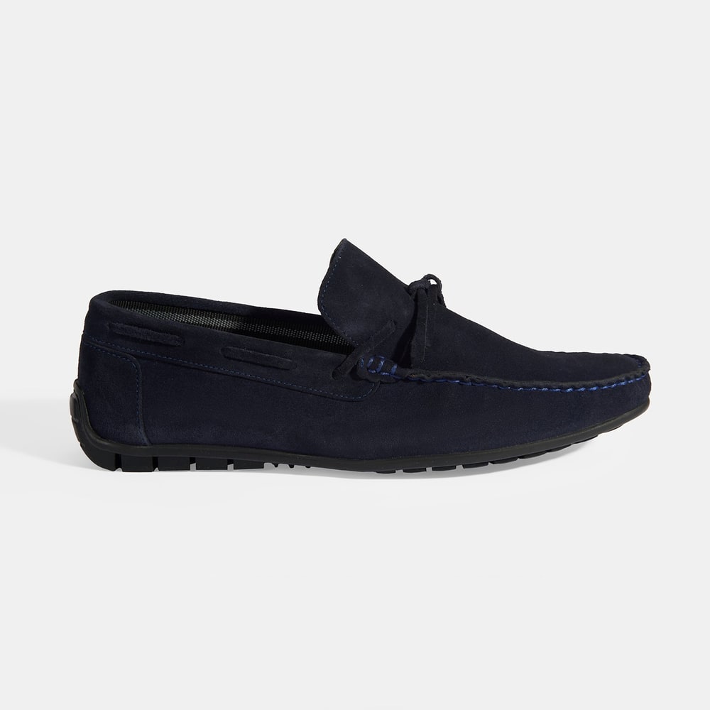 Calandra Lacivert Erkek Bağcık Detaylı Slip-On Süet Loafer