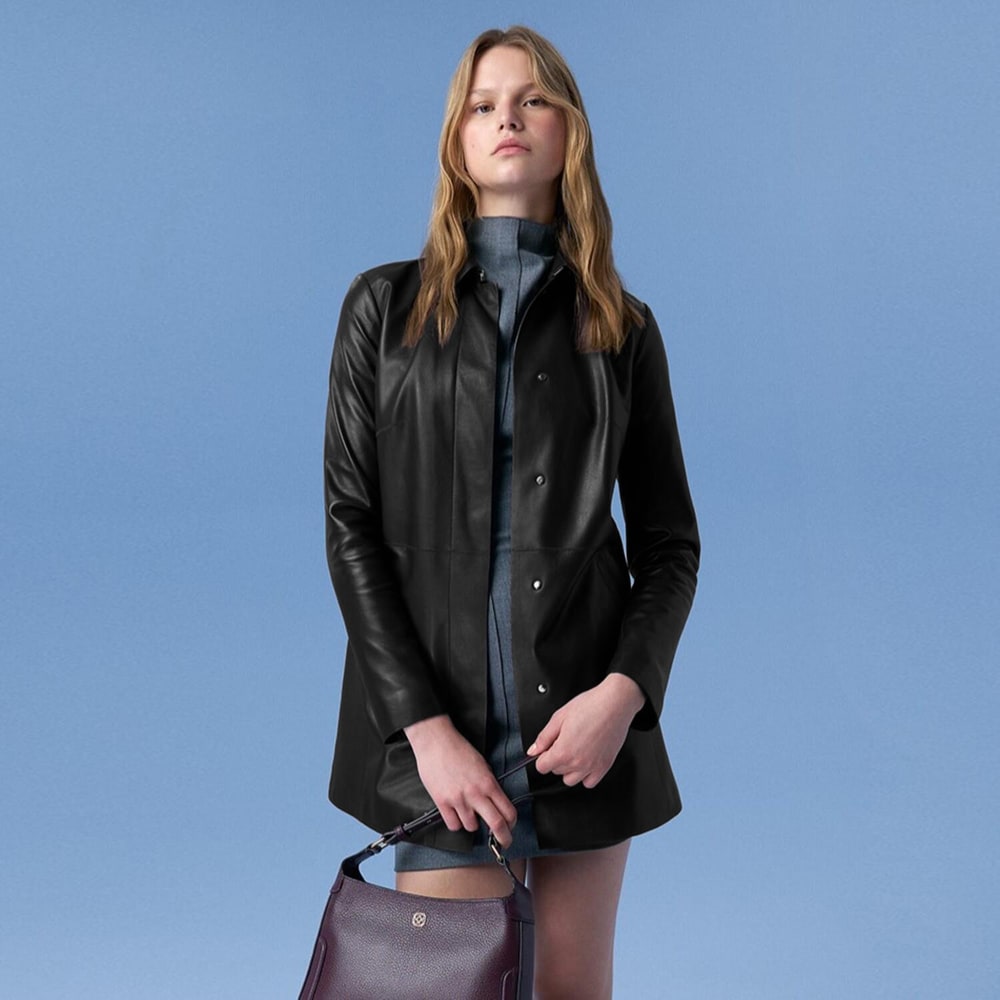 Cherlin Siyah Kadın Deri Mont