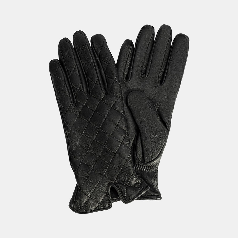 DESA - FY Siyah Kadın Kapitone Deri Eldiven